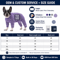 Vêtements rayés pour chiens, combinaison à quatre pattes pour petits chiens, caniche, teddy, schnauzer, unisexe, vêtements pour animaux de compagnie toutes saisons, vente en gros