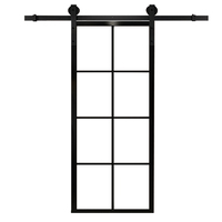 Panneau de bas de porte coulissante rustique, pour porte française en acier, Style grange, noir, pas cher