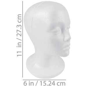 <span class=keywords><strong>Tête</strong></span> de <span class=keywords><strong>Mannequin</strong></span> Femme en Polystyrène Blanc - Support Multifonctionnel pour Perruques, Présentation et Rangement - Product Image 2