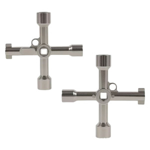 Clé multifonctionnelle en forme de croix en alliage de zinc nickelé, à ouverture hexagonale, métrique, pour utilisation industrielle et pour interrupteurs de vannes d'eau - Product Image 5