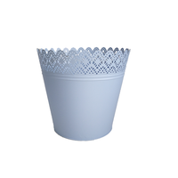 Série de pots à fleurs en métal galvanisé de couleur vive, pots creux en métal pour la décoration de la maison et du jardin