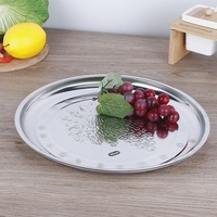 Yolecen Usine Vente Directe Plateau De Service En Acier Inoxydable Assiette À Manger Multi-Usage Assiette De Raisin Thaï pour Hot Pot BBQ-Ménage