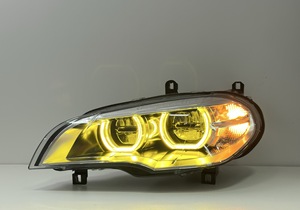 Per BMW X5 E70 2008-2013 Gruppo <span class=keywords><strong>Fari</strong></span> LED <span class=keywords><strong>Angel</strong></span> Eye con Lente Proiettore Bicolore DRL e Luci Diurne - Product Image 5