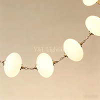 Luminaire suspendu linéaire en forme de boule d'albâtre naturel de luxe, cadre en laiton, pour salle à manger, villa, comptoir de bar, décoration