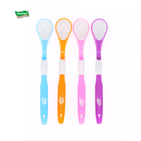 CoralClean Grattoir à Langue Double Tête en Plastique avec Poignée Antidérapante, Brosse en Nylon Réutilisable pour Élimination Profonde des Débris, Haleine Fraîche, Soin Buccal