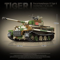 Bloques de Construcción del Tanque Pesado Tiger I, Juguete de Construcción del Destructor de Tanques Alemán, Modelo Coleccionable del Ejército
