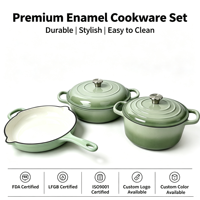 Ensemble de batterie de cuisine antiadhésive 3 pièces, compatible four, comprenant faitout, poêle à frire et casseroles, pour cuisinières à induction et à gaz