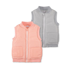 Gilet di fabbrica personalizzato per bambini autunno inverno tinta unita senza maniche con Zip trapuntata per bambini giacca da esterno per bambine - Product Image 1