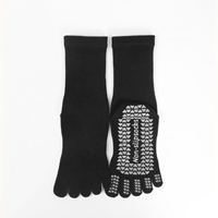 Chaussettes de yoga antidérapantes en coton à cinq doigts, couleur Morandi, absorbantes, pour Pilates et activités intérieures, avec grip/chaussettes de sport, vente en gros