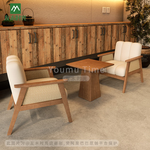 Ensemble de canapés et chaises de restaurant contemporains pour café et lieux de loisirs, en bois écologique durable, pour usage commercial - Product Image 6