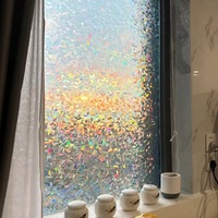 Película de ventana estática de arcoíris 3D de alta calidad, película de ventana esmerilada de privacidad, película tintada para ventana para el hogar