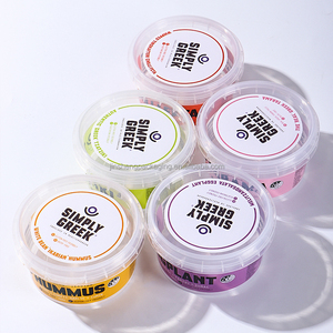 맞춤형 컬러 식품 등급 5 온스 ~ 32 온스 뚜껑 인쇄 로고 크림 치즈 후 머스 컵 재활용 재료 - Product Image 6