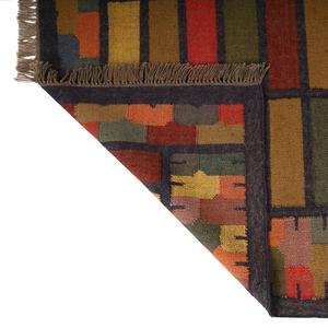 Geometric Pattern Kilim Wool Jute <b>Rug</b> Handwoven Durable Carpet for Living Bedroom Dining Room Modern Rustic Home Interiors - Product Image 4