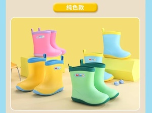 Chaussures de pluie pour enfants de couleur unie garçons et filles bottes de pluie antidérapantes pour bébés poids léger belles bottes <span class=keywords><strong>d</strong></span>'<span class=keywords><strong>eau</strong></span> quatre saisons pour enfants - Product Image 5