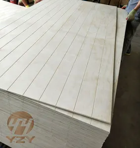 4x8ft wood face and back tongue and groove pine plywood slot panel pine grooved plywood