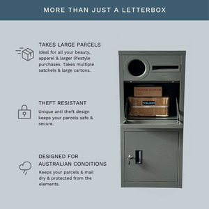 Boîte à <span class=keywords><strong>colis</strong></span> intelligente en métal, grande, autoportante, étanche, antivol, verrouillable, sécurisée pour <span class=keywords><strong>la</strong></span> maison, durable, pour rangement extérieur - Product Image 4