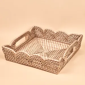 Nouveaux designs de plateau en rotin festonné OEM avec assiettes à vaisselle pour décoration de table assiettes de chargeur bon prix vente en gros du Vietnam - Product Image 5