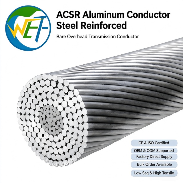 ACSR Conductor Aluminum Conductor Steel Reinforced, Bare Overhead Transmission Wire, IEC 61089 ASTM B232 Standard
