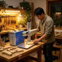 Nouvelle machine de gravure laser à fibre portable, petite, à refroidissement par air, pour usage domestique, haute précision, avec IA, pour métaux et bijoux