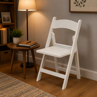 Chaise pliante en plastique blanc empilable, chaise pliante en résine pour cérémonies et événements de restauration