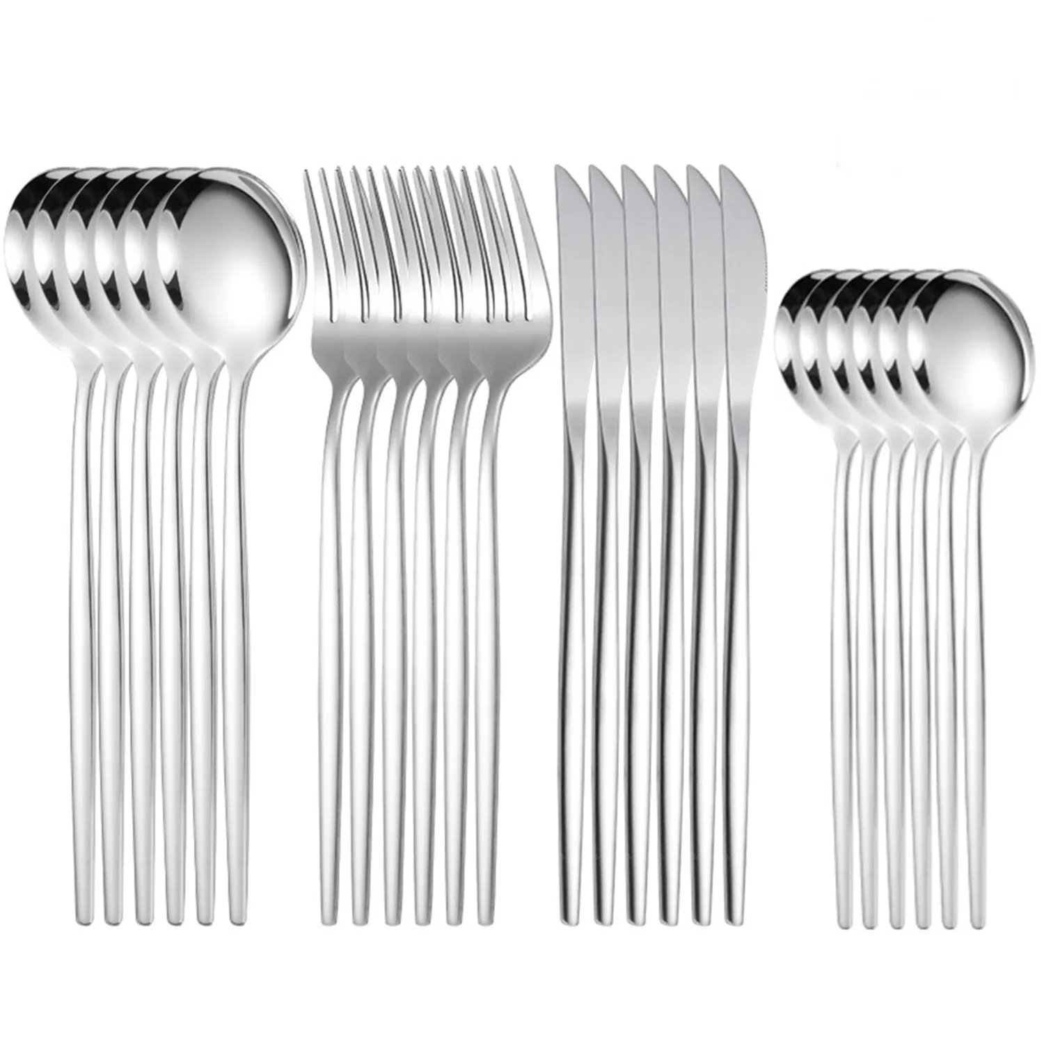 High Quality Portuguese Stainless steel Restaurant Wedding Hotel Use Silverware Silver Flatware Cutlery Set