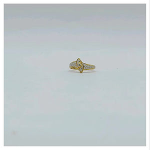 Elegant Diamond Gold <b>Ring</b> with Floral Design Lightweight <b>Finger</b> <b>Ring</b> for Women Perfect for Daily Wear and Special Occasions - Product Image 1