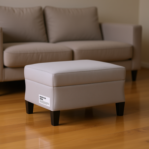 Poggiapiedi in tessuto microfibra grigio chiaro 23,6x19,7x16,1 Sgabello moderno per soggiorno, pouf ottomano per la casa - Product Image 2