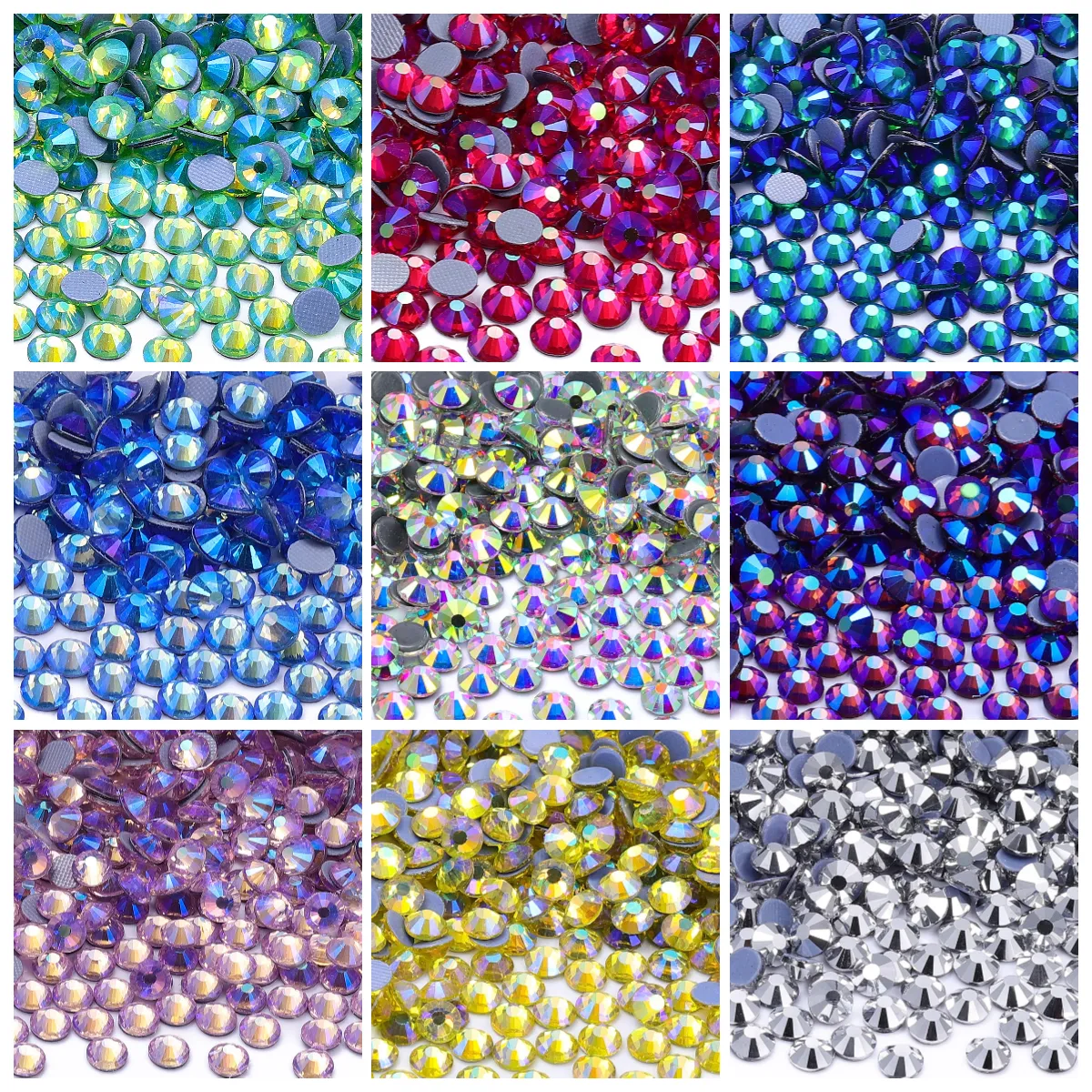 Rhineglass Hotfix Nail Rhinestones Bulk Accessoires pour Cup Shoes Hat Bag Wholesale Cheap Bling Multi Color Glass 1 Bag Flatback