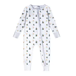 Custom Organic Cotton Digital Print Baby Shower Layette Gift Set Sweatsuit Clothes New Born Baby Clothes Set Baby Pajamas