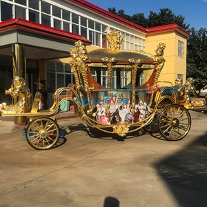 Chariot de balade de luxe moderne, style carrosse de Cendrillon, sculpté sur mesure, six places, quatre roues, pour mariage de princesse - Product Image 2