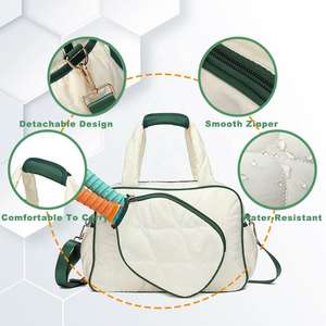 Bolsa de tenis de un solo hombro de nailon resistente al agua de gran capacidad para mujer, bolsa de Pádel acolchada portátil Pickleball Paddle, bolsa deportiva - Product Image 5