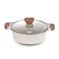 Juego de utensilios de cocina antiadherentes RAF con superficie fácil de limpiar funciona en placas de cocina de cerámica y anillo radiante de inducción de gas eléctrico