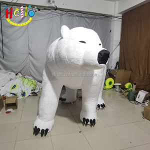 Modelo Inflable de Oso Polar Blanco Peludo, Mascota Inflable para Decoración de Nieve y Hielo - Product Image 5