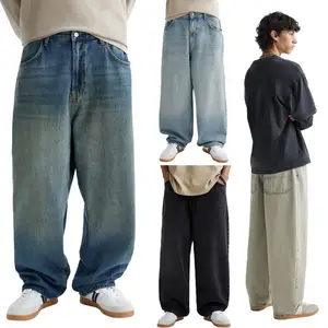 Gingtto Wholesale Custom Top Quality Denim Pants Men's Loose Baggy Jeans