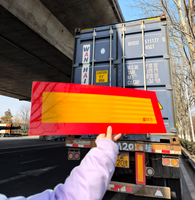 Autocollants réfléchissants pour hayon de camion, autocollants adhésifs rouges, blancs, jaunes, rayures diagonales, logo d'avertissement, rectangle, triangle, hexagone