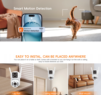 Caméra de sécurité intelligente PIX-LINK avec détection de mouvement, double objectif, suivi des mouvements, audio bidirectionnel, 2MP, WiFi, intérieur