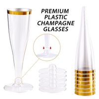 Trendz jetable 6oz fête Cocktail tasses à vin décor clair grillage verres de mariage flûtes à Champagne en plastique gobelets