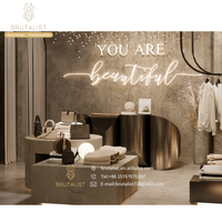 À la mode doré Boutique meubles présentoir en bois verre magasin utiliser élégant centre commercial vêtements support vêtements affichage