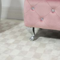 Repose-pieds carré rose moderne banc ottoman tabouret de courtoisie avec pieds en argent pouf repose-pieds moelleux en peluche pour chambre salon