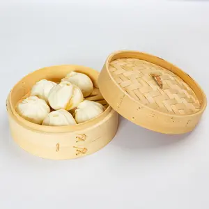 Handcrafted Woven Bamboo Steamer-Leve e Portátil, Saboreando refeições saudáveis a qualquer momento