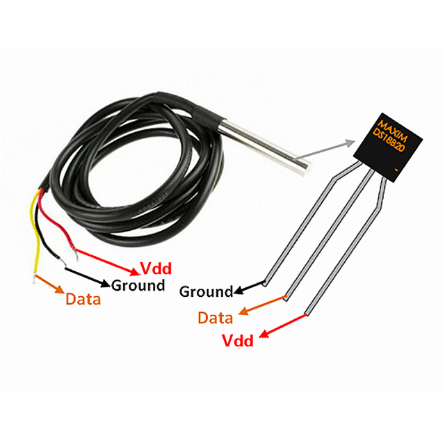 High precision iot temperature sensor DS18B20 digital temp sensor indicator protector
