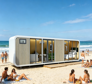 Cabane Apple personnalisée et élégante avec balcon pour complexe de loisirs et villa de vacances privée - Product Image 4
