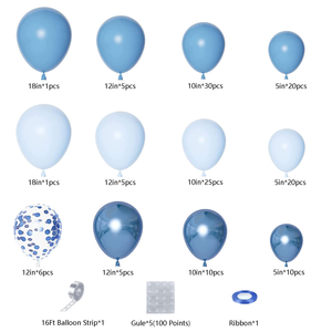 Set de Decoración para Primer Cumpleaños de Bebé, Kit Azul para Niño, Guirnalda de Globos Inflables de Látex para Fiesta, Arco de Globos - Product Image 2