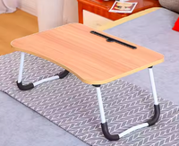 Meilleur bureau pliable pour ordinateur portable avec pieds en bois et en métal pour étudiants en résidence universitaire, petite table d'ordinateur mobile pour chevet