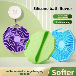 Zenidoo Ensemble de 2 éponges de douche modernes en silicone de qualité alimentaire, éponge exfoliante pour le corps, masseur, brosse de nettoyage, entièrement naturel - Product Image 5