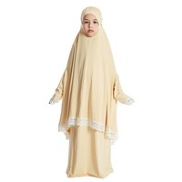 JM614-129 musulman enfants bébé enfants filles hijab abaya Khimar jupe ensemble prière solide robe robe islamique arabe logo personnalisé
