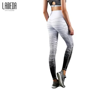 拉米达批发定制打底裤回收涤纶健身图案印花瑜伽裤