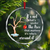 Ornement suspendu en cristal artificiel transparent, moderne et poli, en forme de cœur, personnalisé par gravure laser, tendance mode, pour arbre de Noël