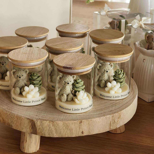 Bougies parfumées à la soja personnalisées et uniques, vente en gros, cadeaux de baby shower, bougies ours bleu pour cadeau d'anniversaire - Product Image 2