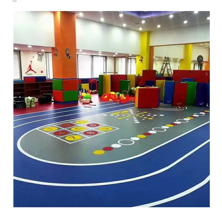 PVC carton kids playroom Indoor amusement park floor soft colorful new design 3d vinyl tile flooring in roll